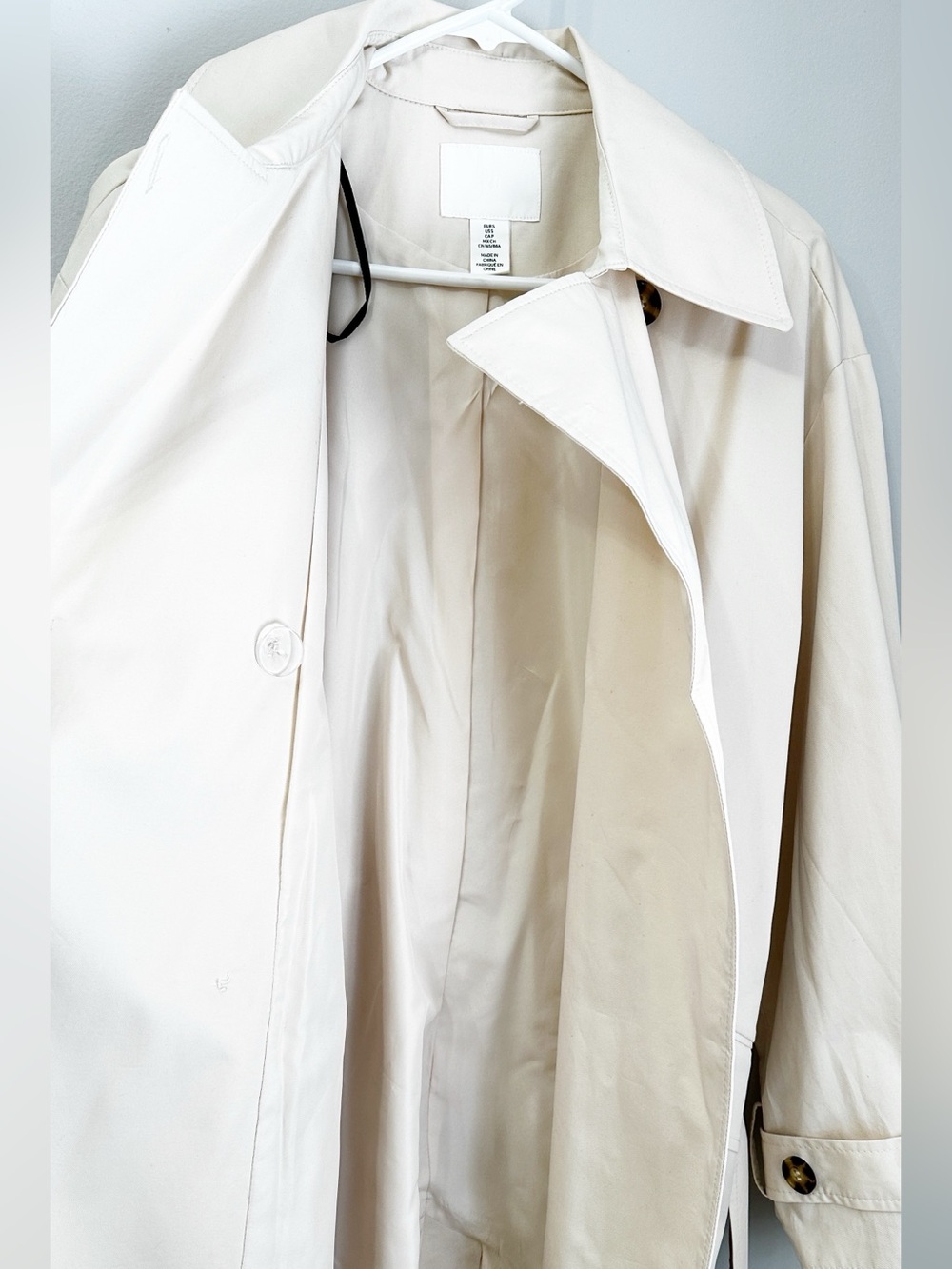 H&M Beige Trench Coat with Belt NWOT - Picture 11 of 12